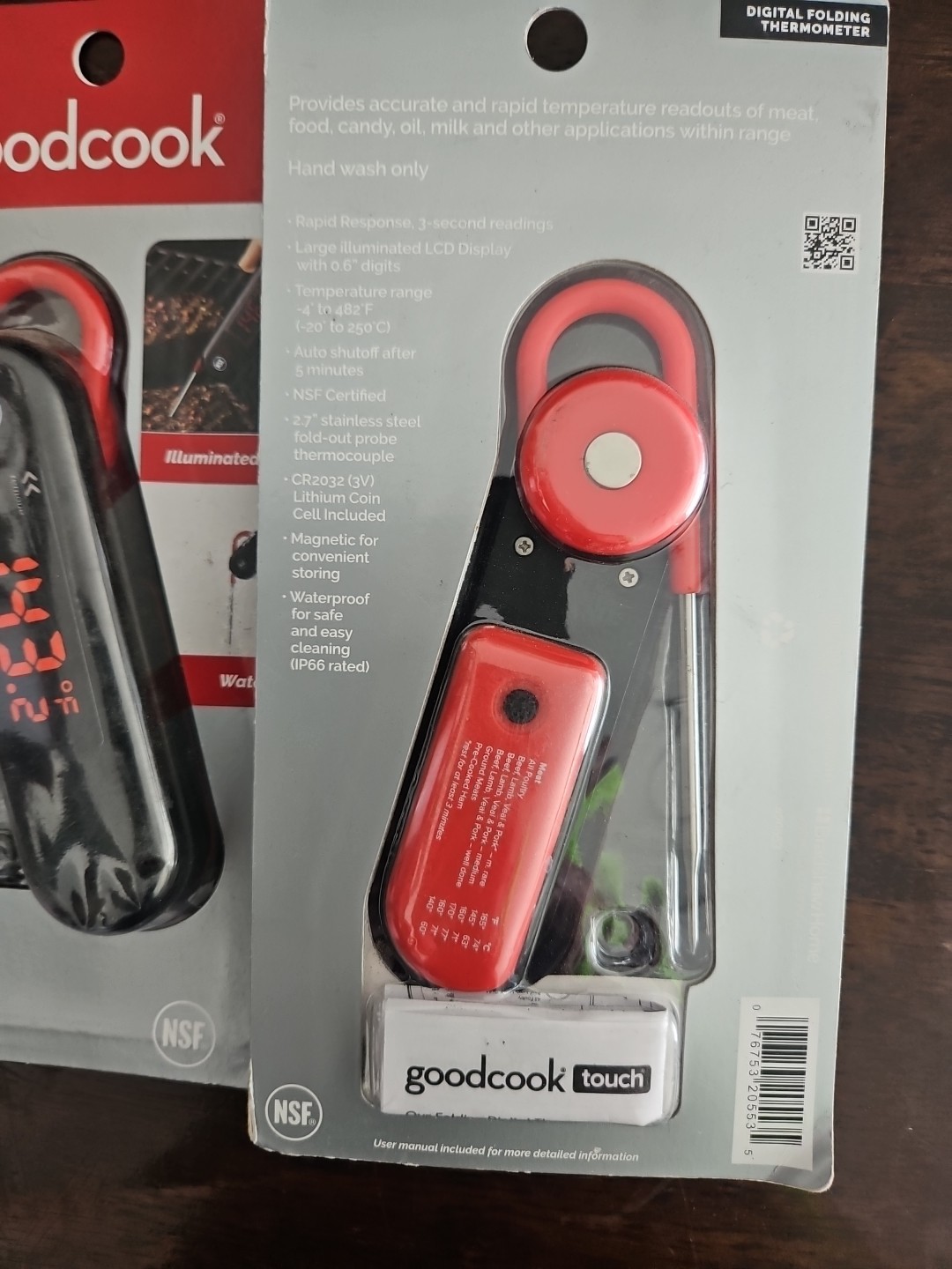 2 Goodcook Touch Digital Folding Thermomter New