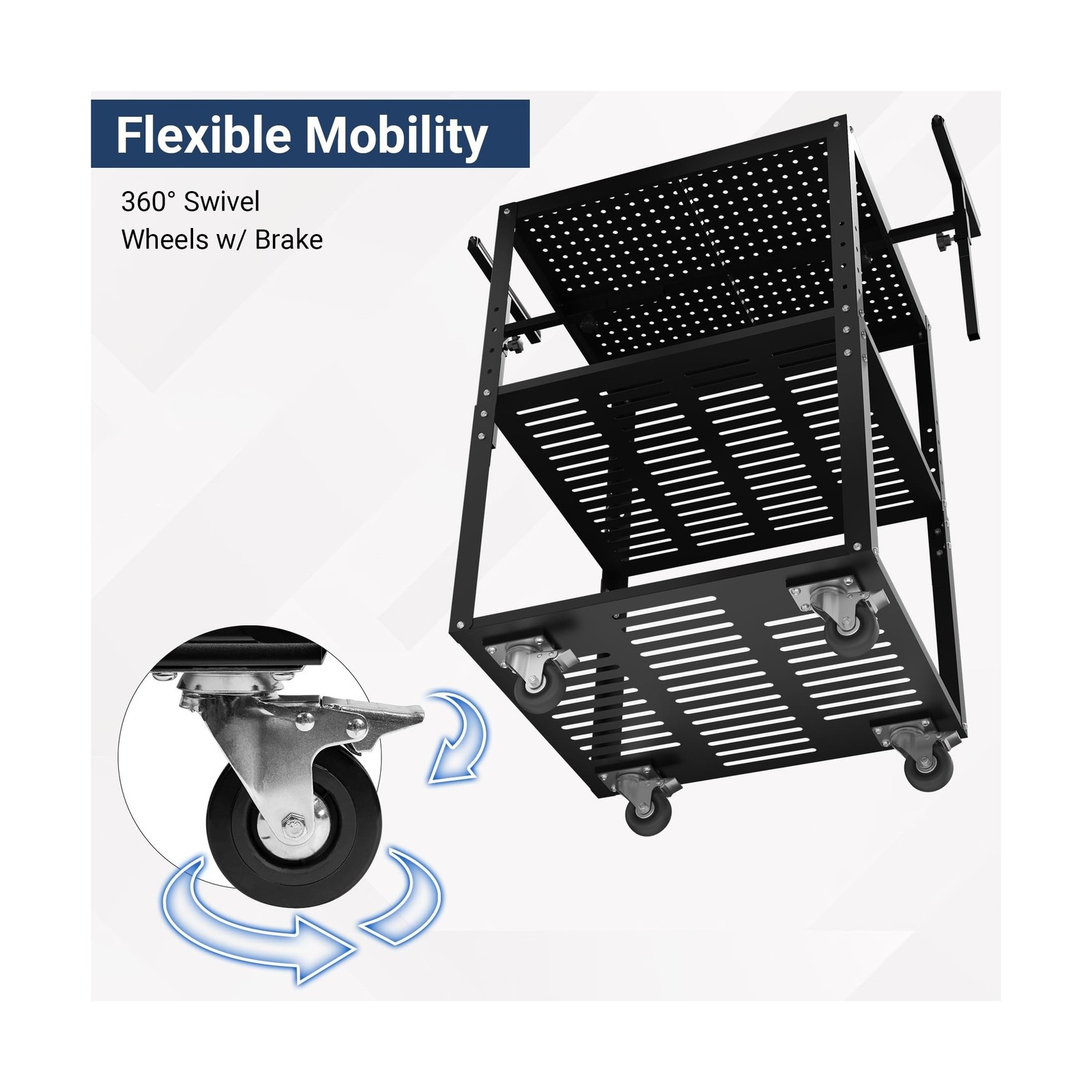 Planer Stand with Roller, 27.6" x 24" Tabletop, 31"- 44.7" Height Adjustable,...