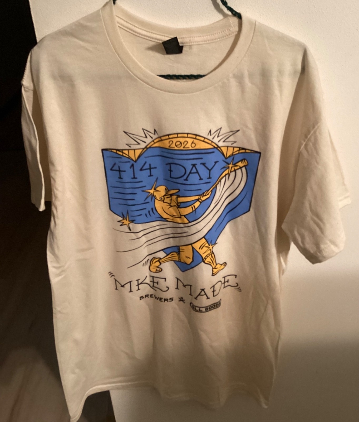2026 Milwaukee Brewers 414 Day T Shirt Giveaway SGA M Medium Free Shipping
