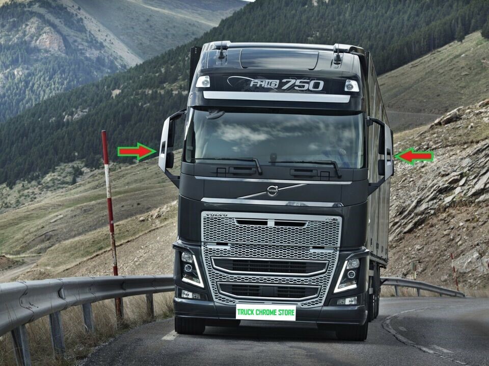 Volvo   FH4 2013+     MIRROR COVER CHROME       Stainless Steel        2 Pieces.