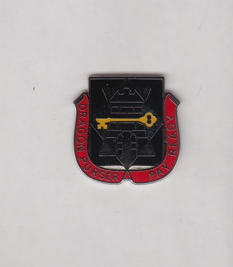 US Army 126th Finance Battalion crest DUI badge cb clutchback D-22