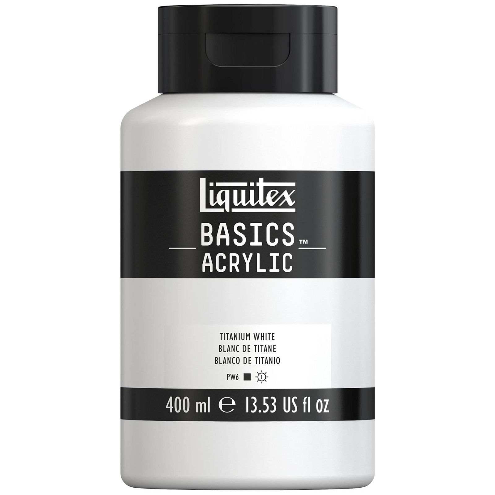 Liquitex BASICS Acrylic Paint, 400ml 13.5 Fl Oz (Pack of 1), Titanium White