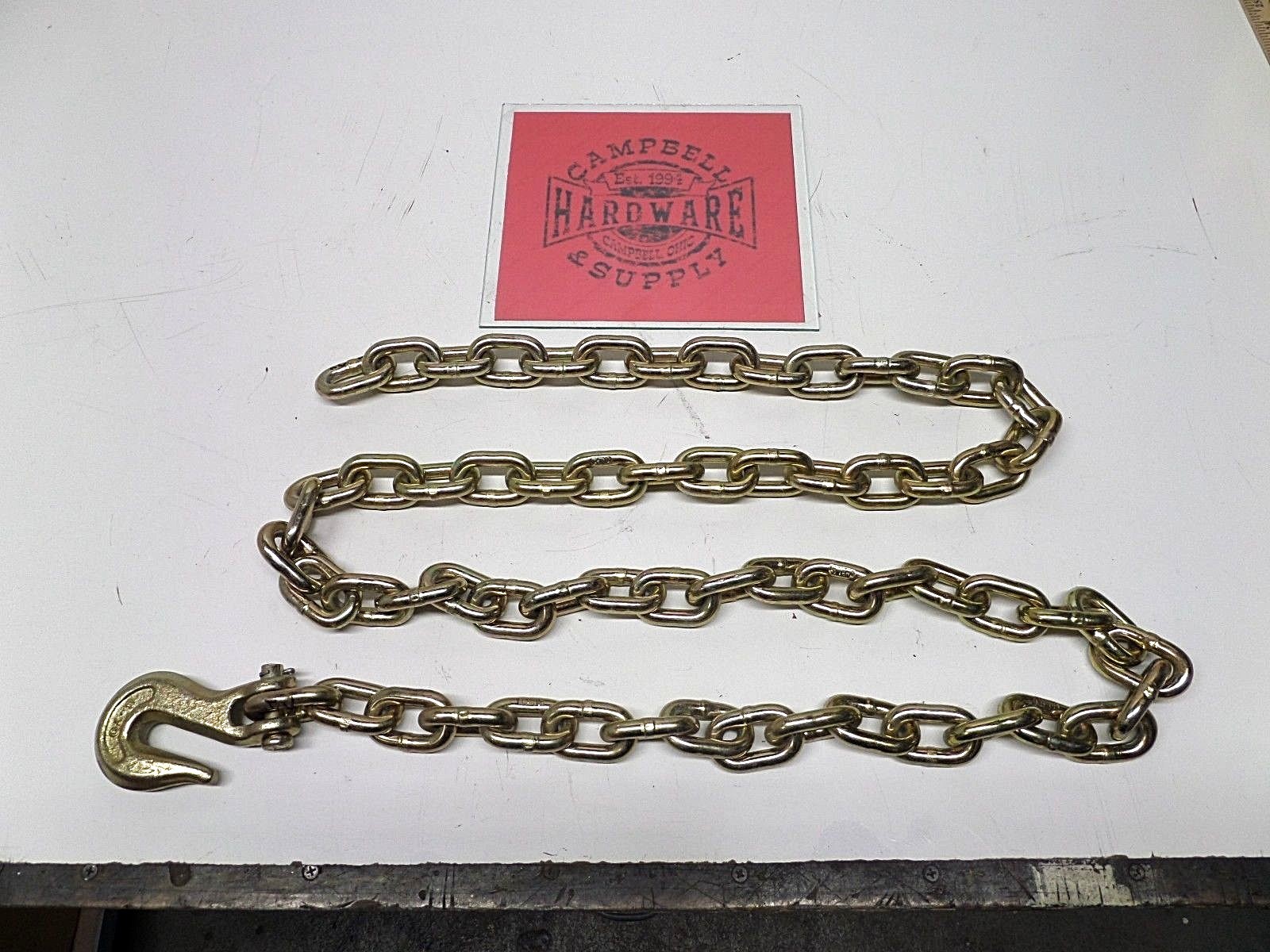 Auto Body Frame Machine Pull Chain 3/8" x 7' Grade 70 with 3/8" Grab Hook