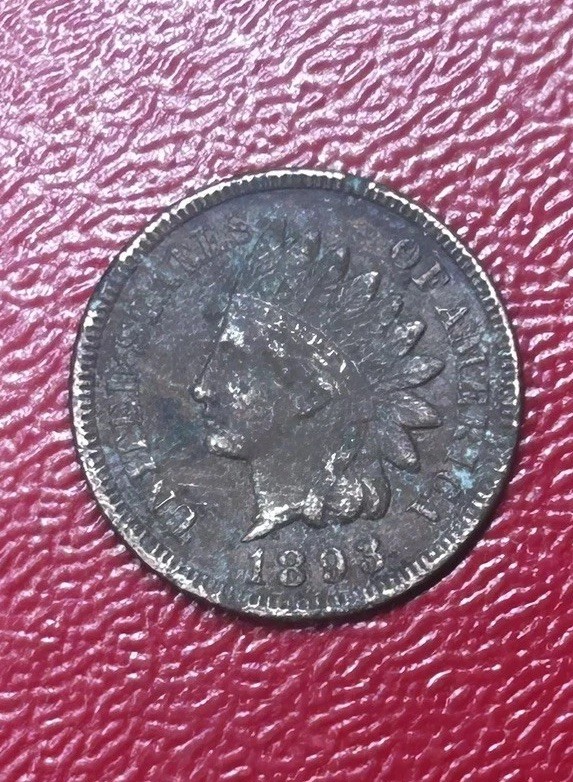 1893 Indian Head Penny Very Fine Condition Nice Date Exact Coin Imaged #M37