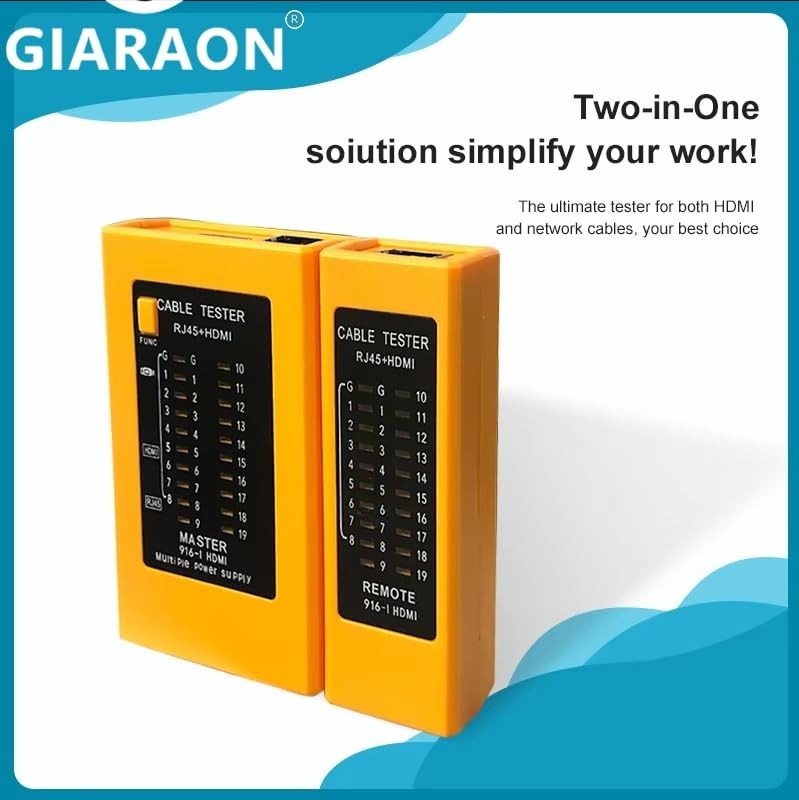 Professional HDMI & RJ45 Cable Tester - Quick Connectivity Diagnostics