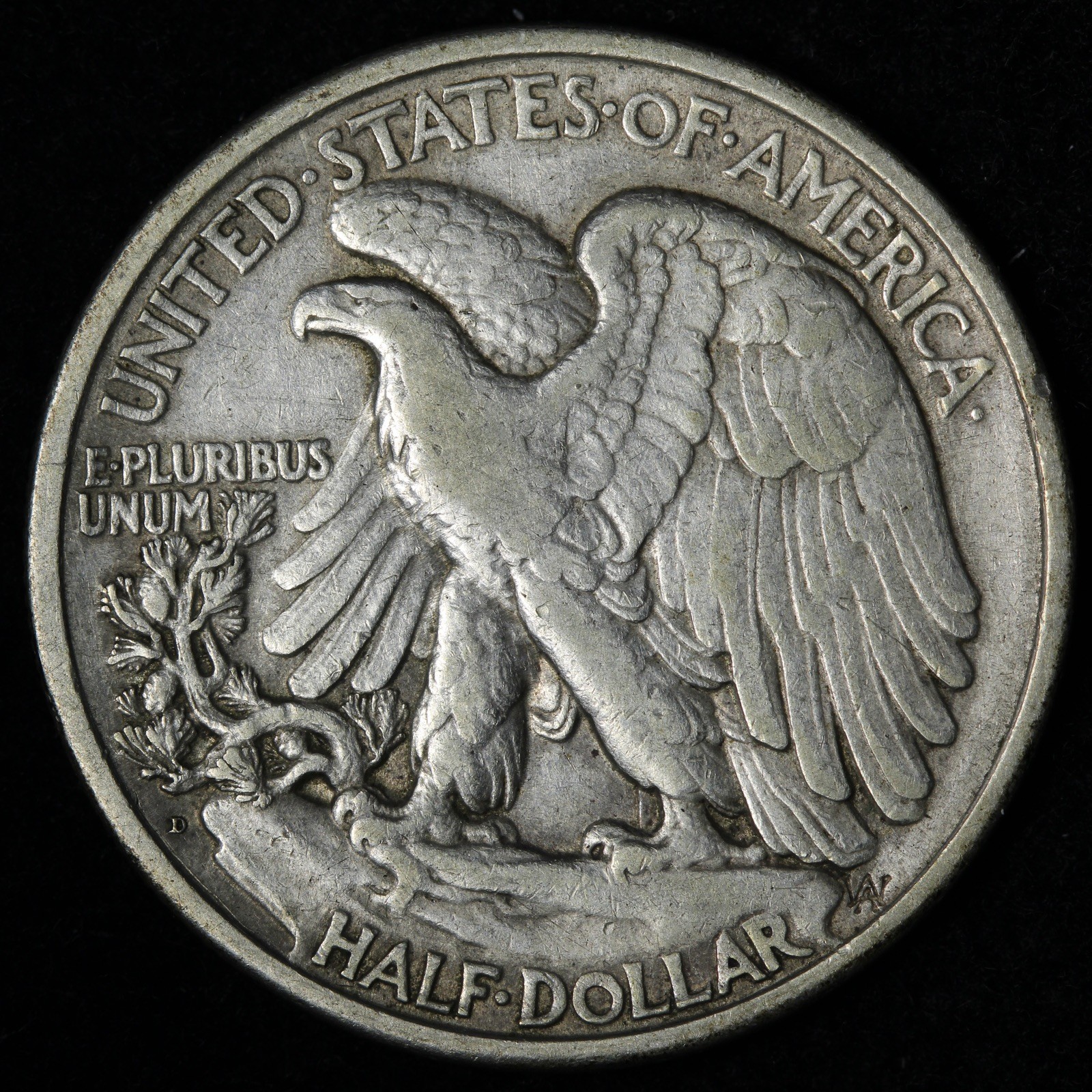 1934-D Walking Liberty Silver Half Dollar XF+ E348 DJHM