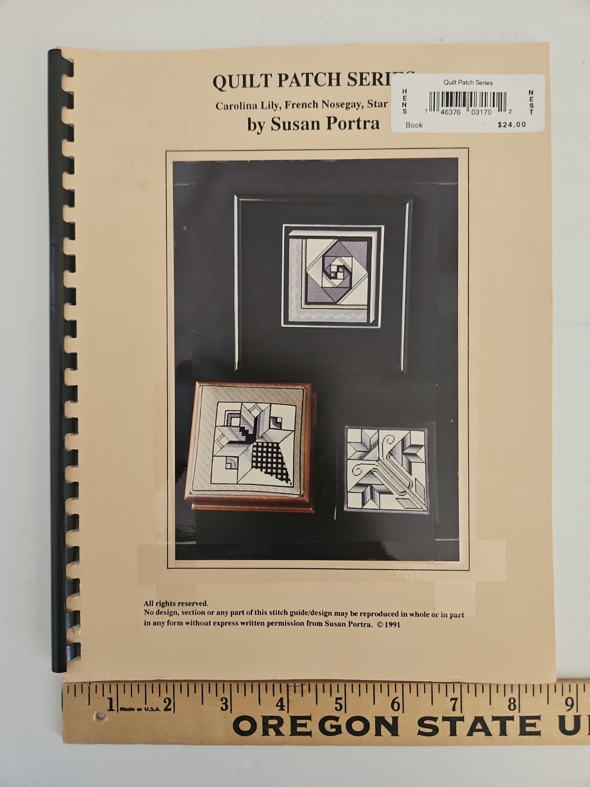 Susan Portra QUILT PATCH SERIES Counted Canvas Needlepoint Pattern Book 1991