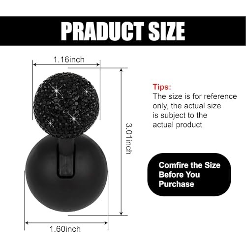 Bling Car Push Starter Button Cover, Rhinestone Auto Engine Joystick Black