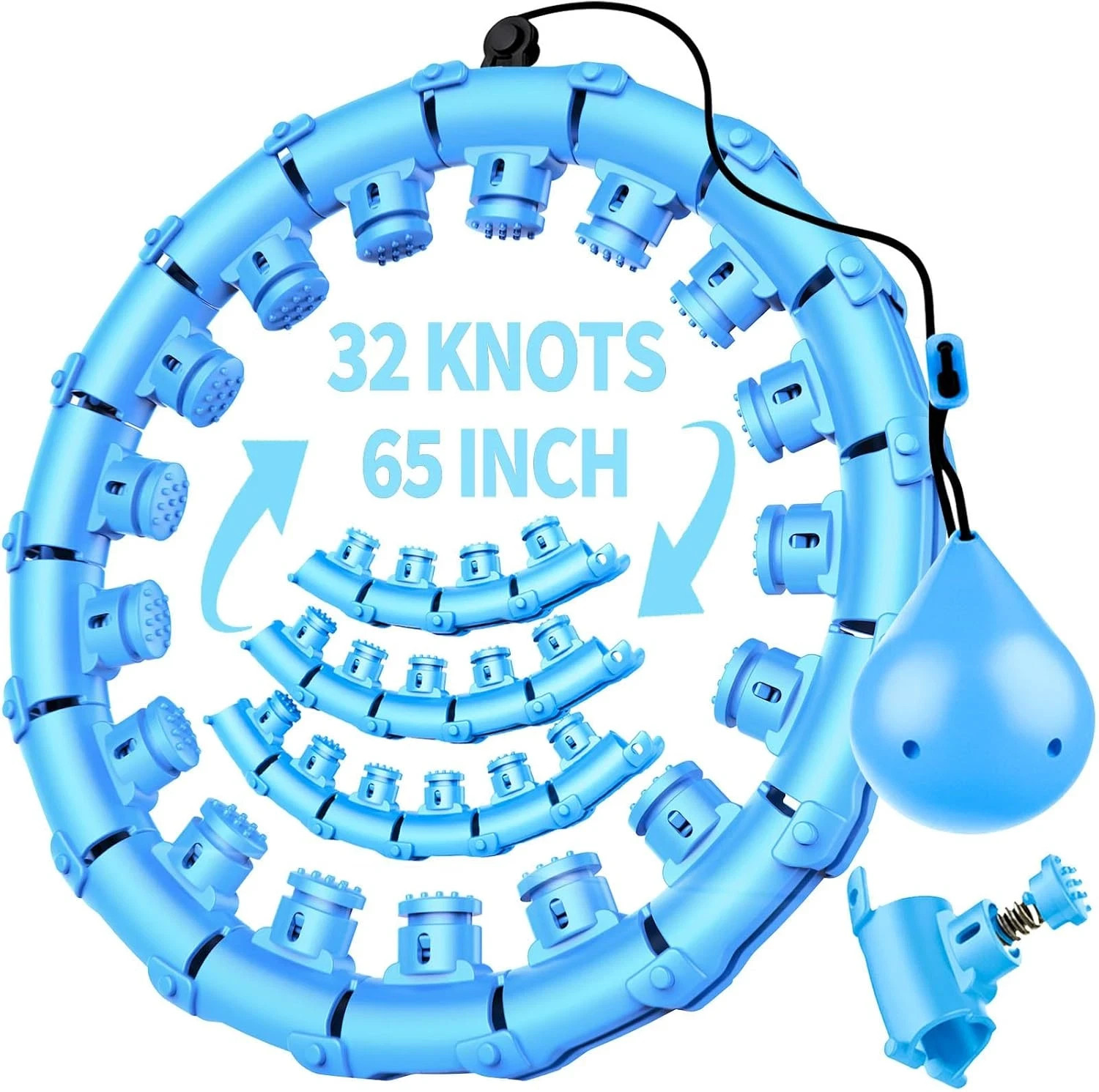 Infinity Weighted Hoop with 32 Links(62 Inch),Weighted Hoop for Adults Weight Lo