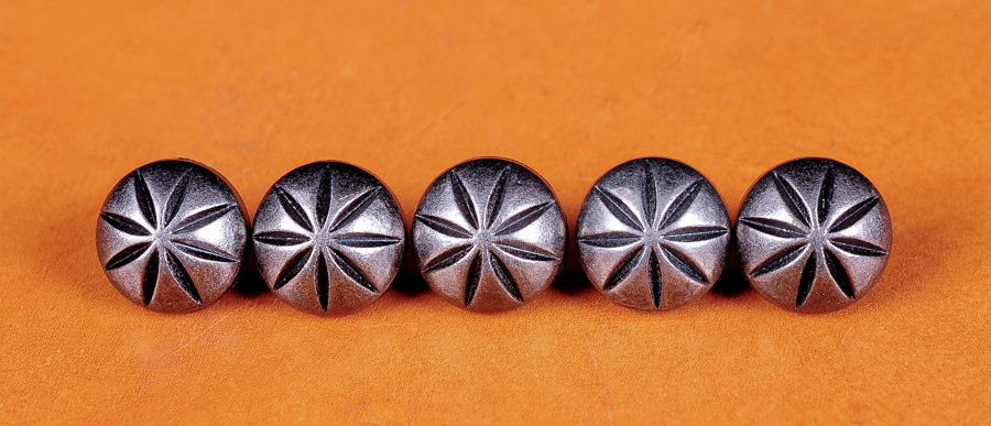 30pc HANDMADE LEATHER CRAFT FLORAL ENGRAVED SLIVER CONCHOS RIVET STUD RIVETBACK