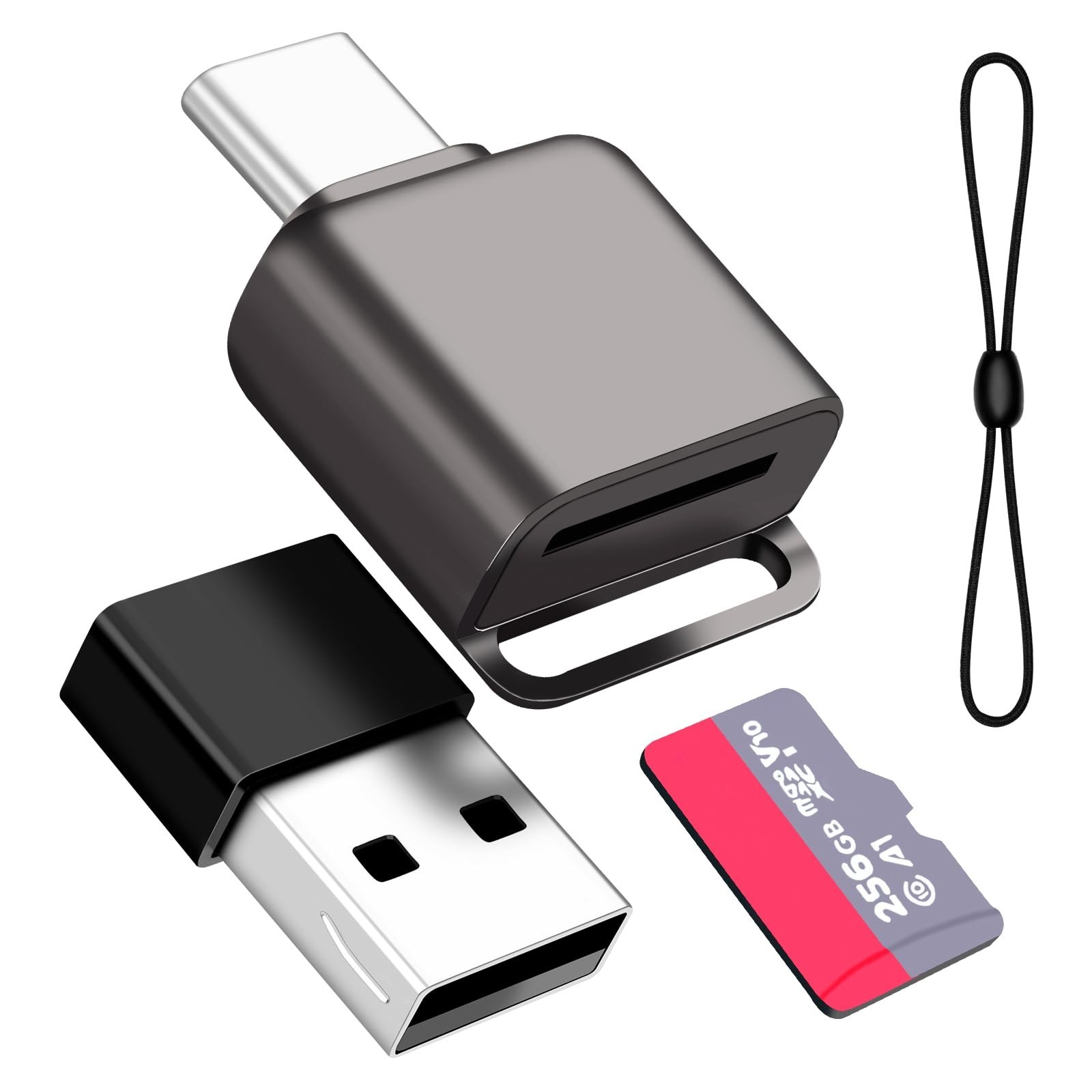 Micro SD Card Reader, BORLTER CLAMP TF Card Reader USB C 3.0 to TF/Micro SD w...
