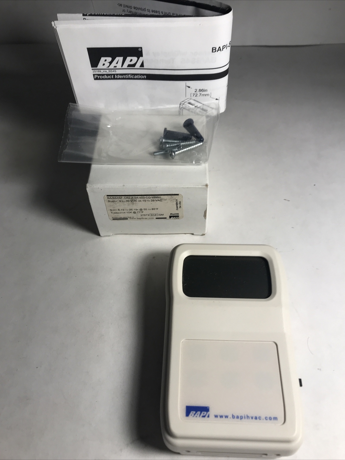 BAPI Room Temperature Sensor w/display & Slide Set point BAPI-Stat 4 Sensor, NEW