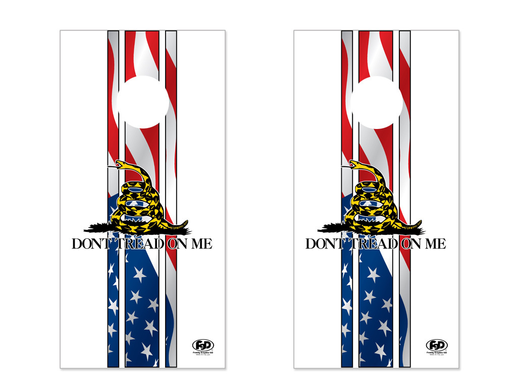 FGD® Brand Cornhole Wrap Set 2nd Amendment Gadsden LAMINATED Vinyl Decal