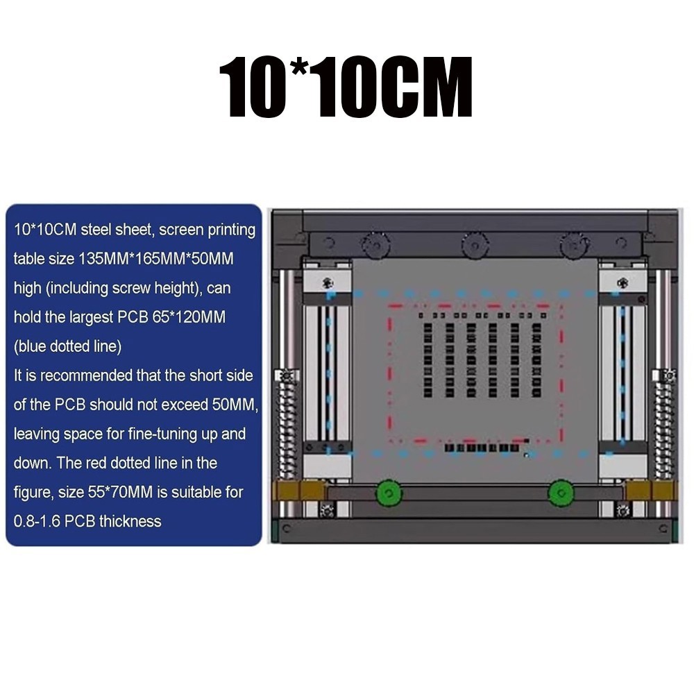 Manual Solder Paste Printer PCB Stencil Printing Table SMT Screen Printer 10cm
