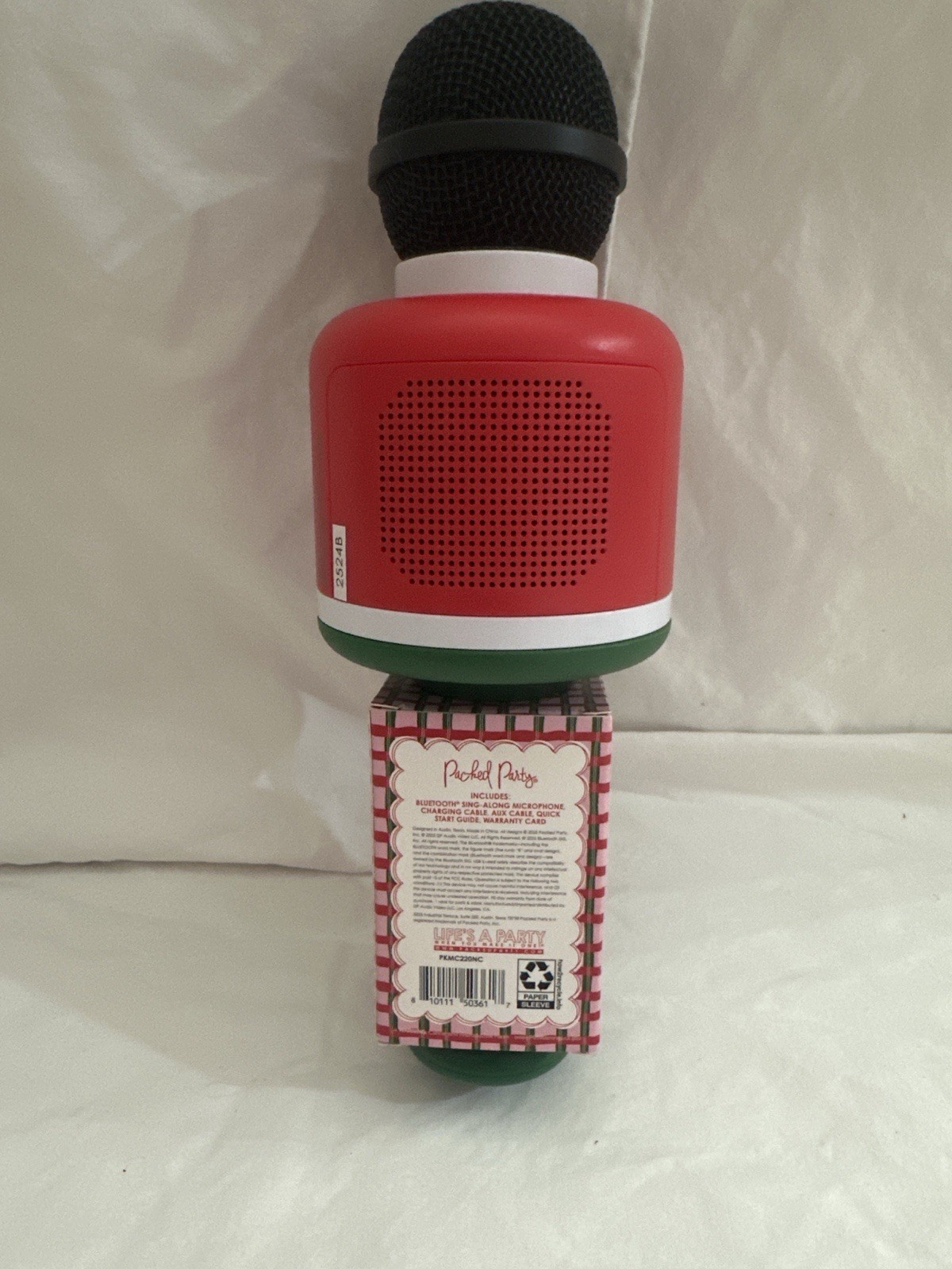 Packed Party Nutcracker Karaoke Microphone Christmas Bluetooth Sing-Along Mic