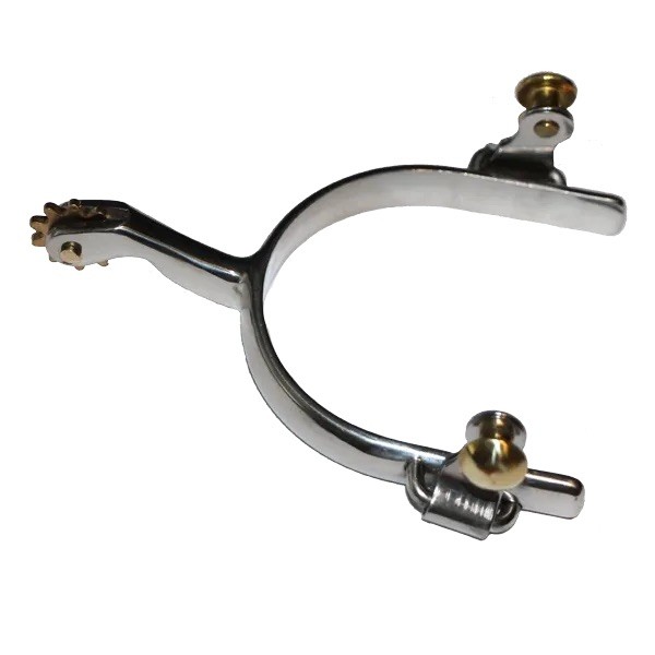 Stainless Steel Ladies 1/2" Plain Band Western All Around 10-Point Spurs 7529002