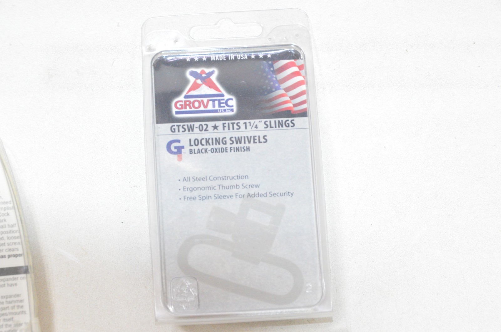 Grovtec 1.25" Loop Locking Swivel Pair Black Oxide - GTSW02 #MA