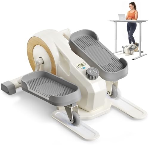 Sitting Under Desk Elliptical Machine, Leg Exerciser While Classic White Pro
