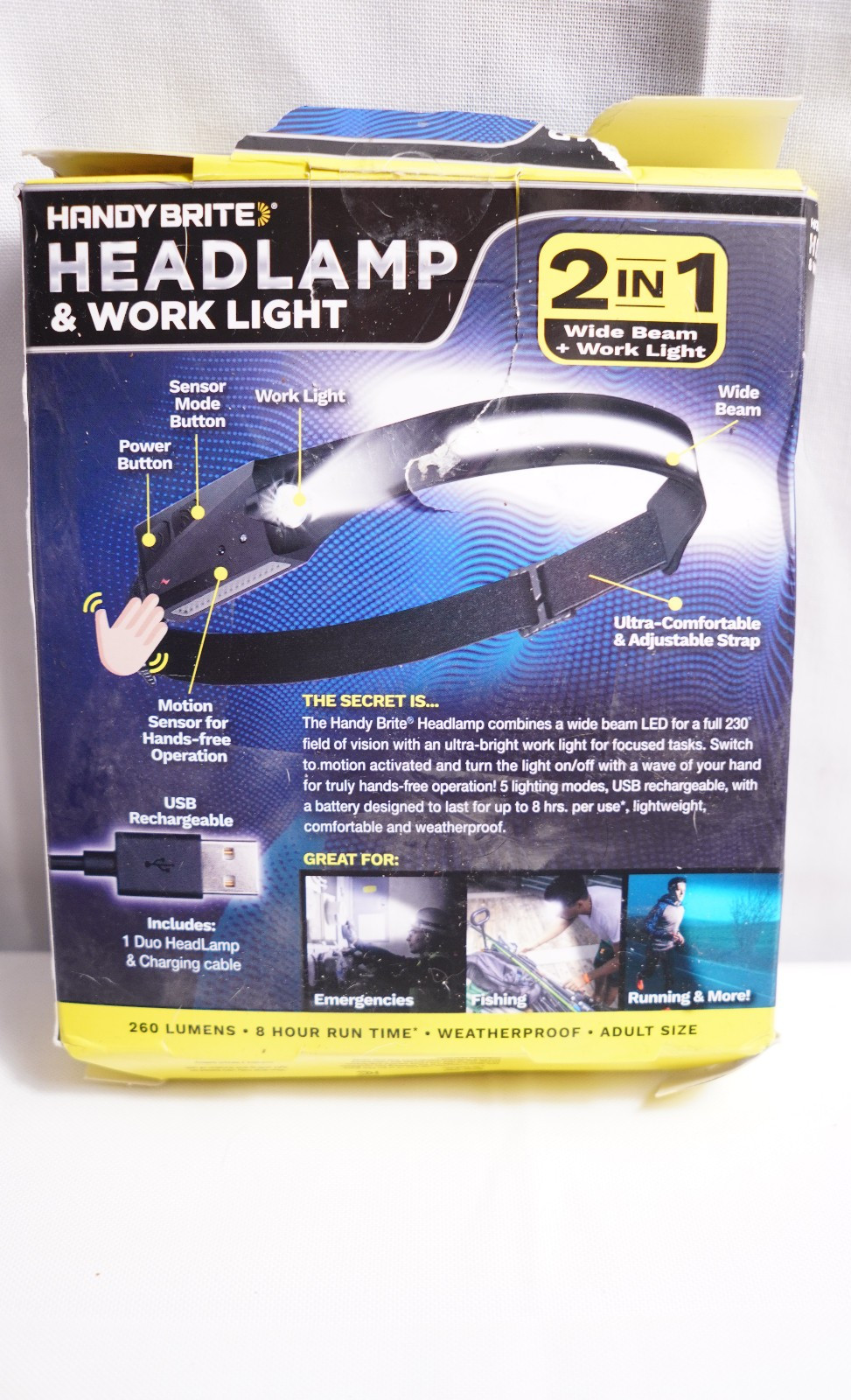 Handy Brite LED Headlamp & Work Light, Rechargeable, Weatherproof, Store-Return