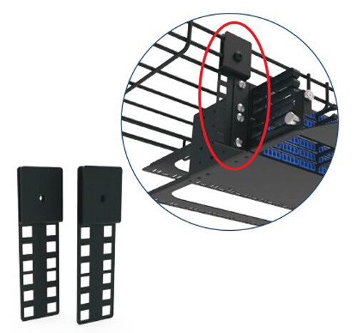 2U Mini Overhead Brackets for Wire Mesh Cable Tray 2RU (Pair) Screws Included