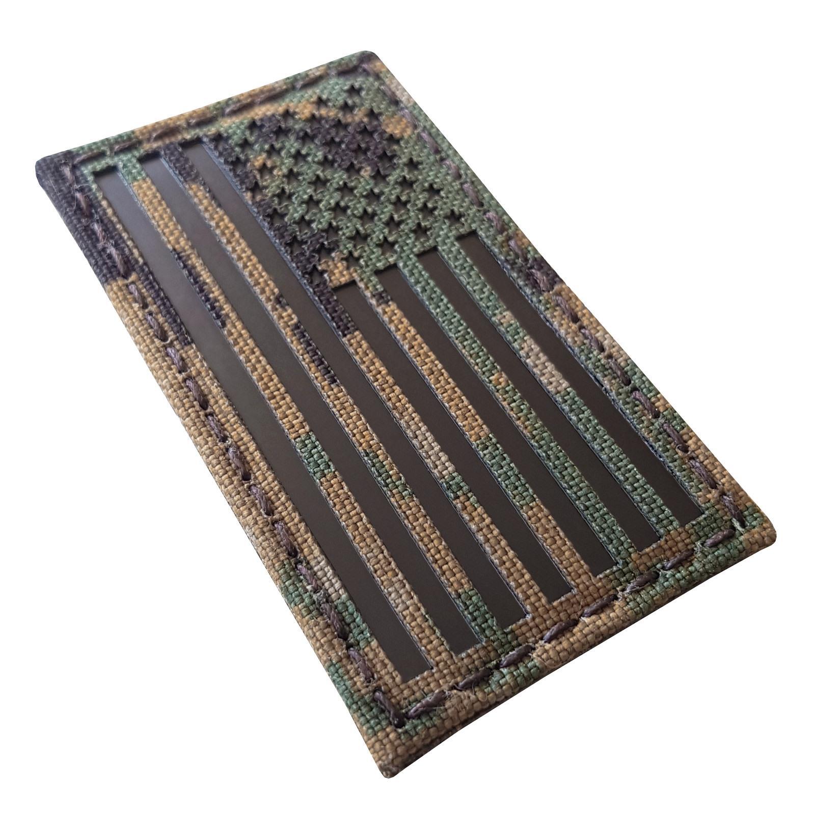IR USA american flag MARPAT morale digital woodland reflective laser hook patch