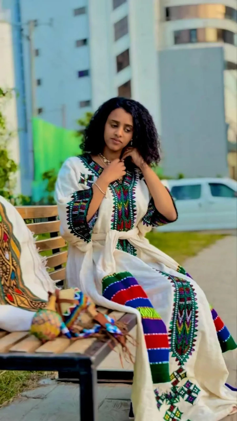 Ethiopian Dress || Selen Tilf • Ethiopian Wollo Amhara Embroidery Dress