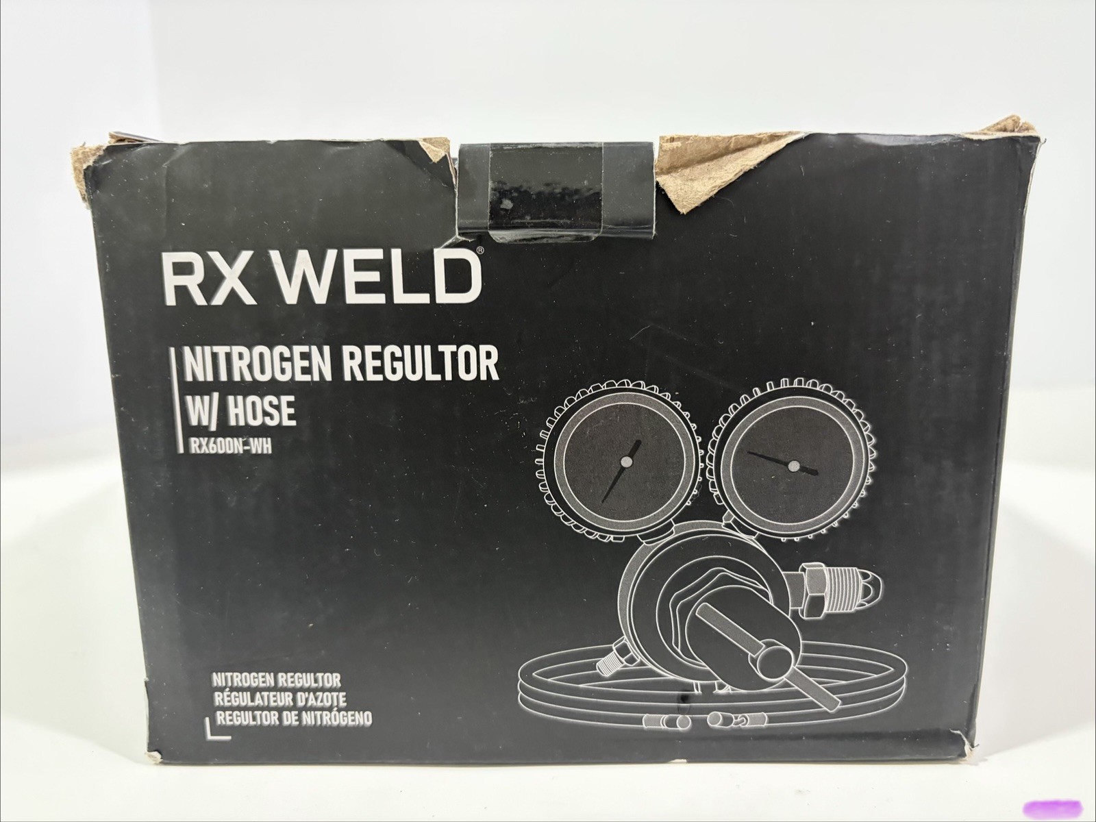 RX WELD Nitrogen Regulator with 0-600 PSI, CGA580 Inlet, 1/4-Inch Male Flare...