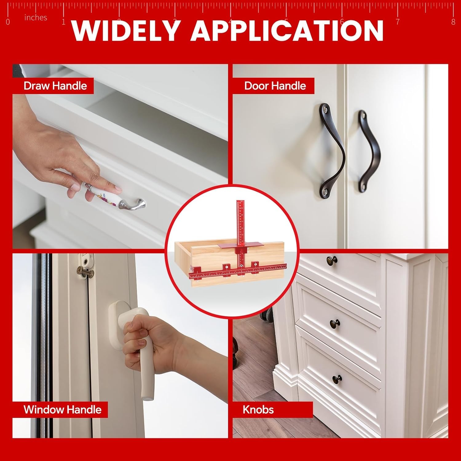 Aluminum Cabinet Hardware Jig Tool for Handles Pulls Knobs, Cabinet Pull Jig