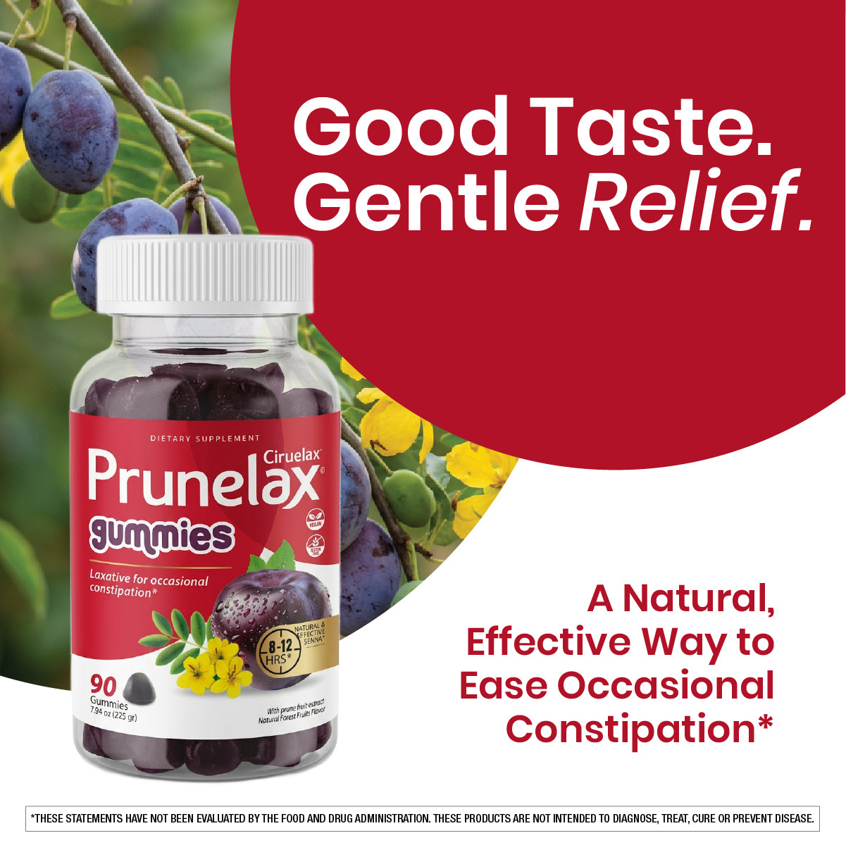 Prunelax Ciruelax Laxative Regular Strength Chewable Gummies for Constipation -
