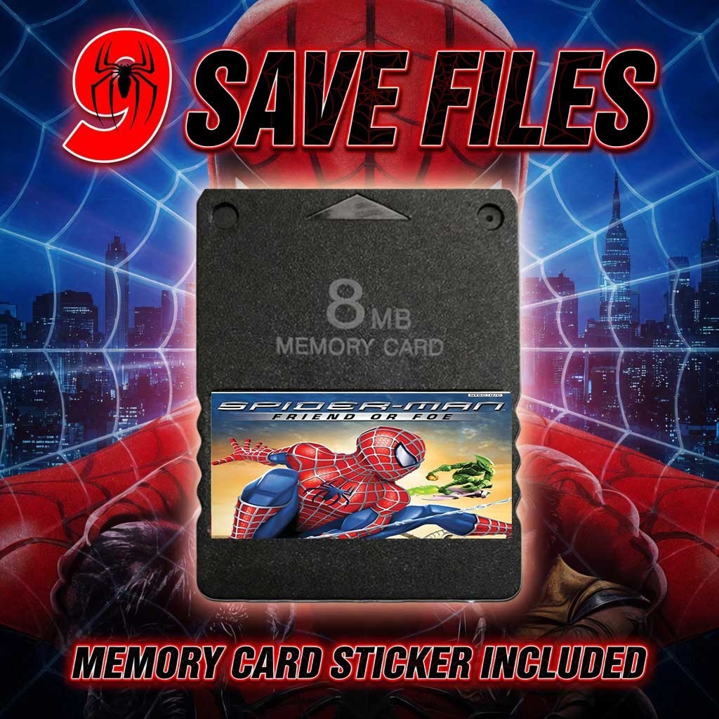 Spider-Man: Friend or Foe PS2 Memory Card Unlocked 100% Completed Saves