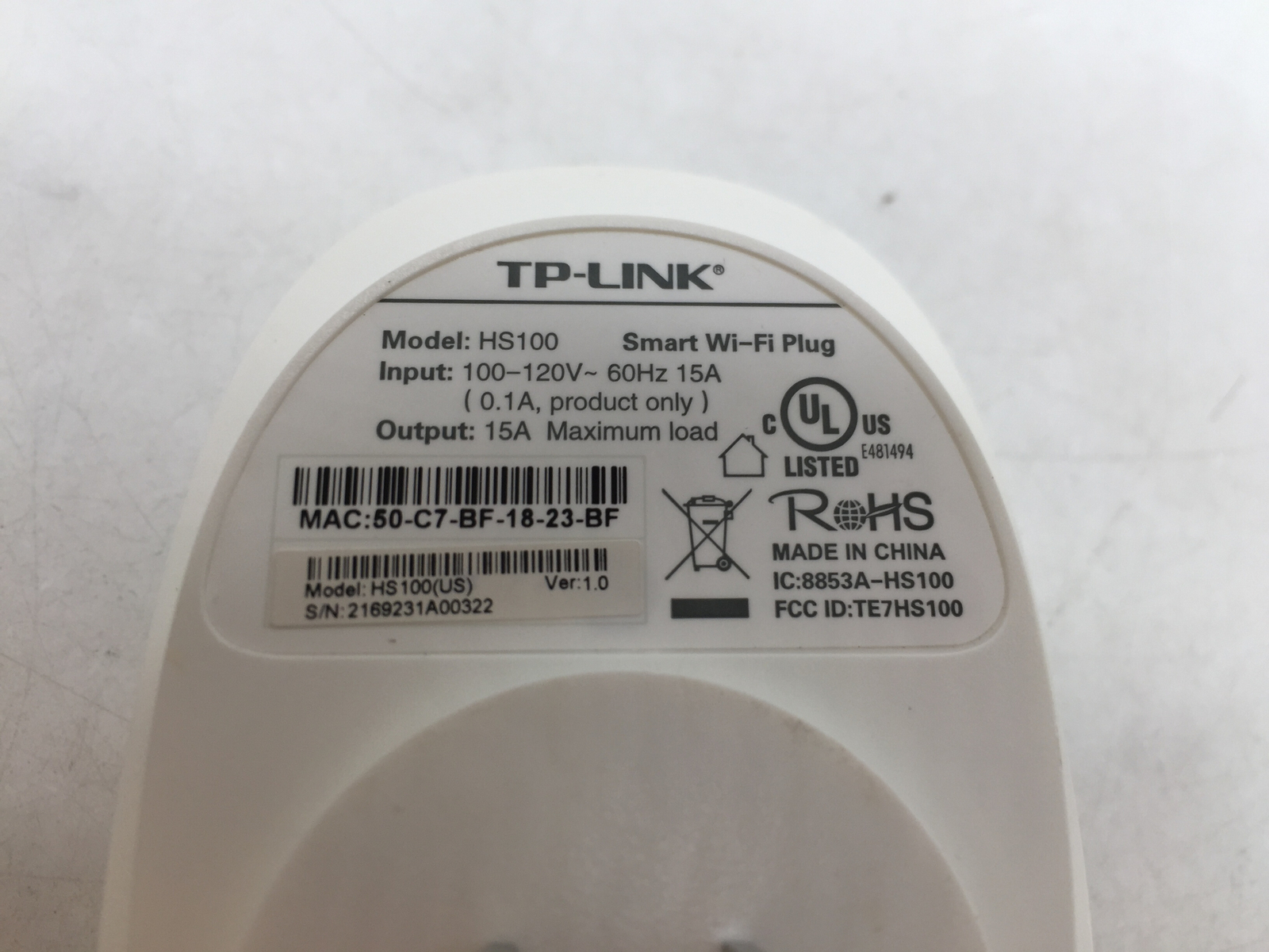 TP-Link Wireless Smart Plug HS100 FREE S/H
