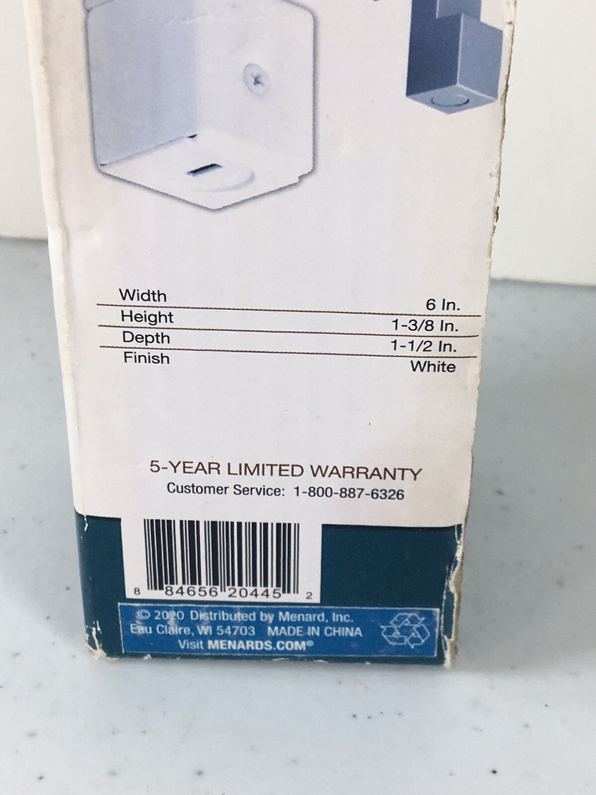 Linear Mixed Material Live End Power Feed, White, 6 In Black Brushed Nickel