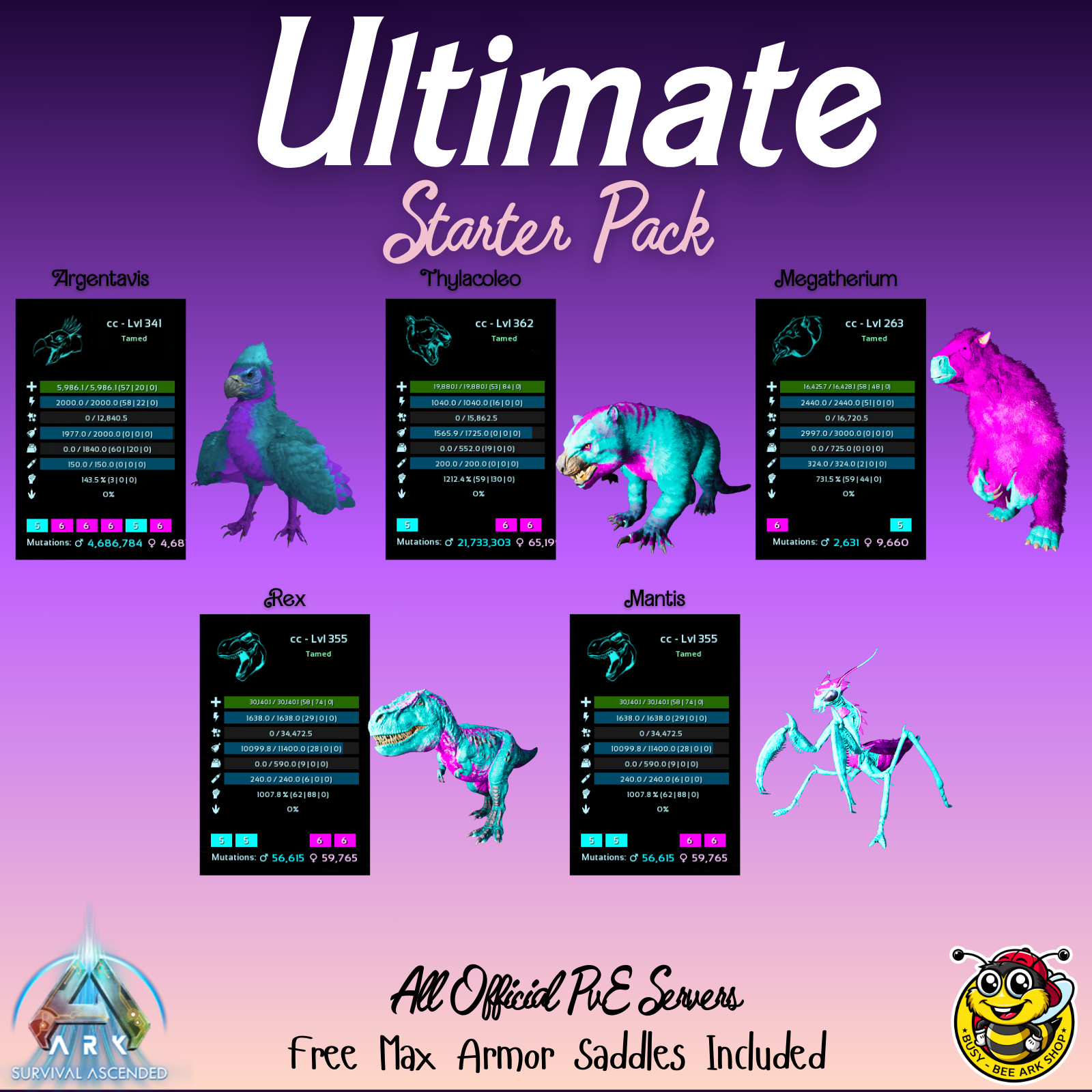 🔥ARK Ascended PVE OFFICIAL METAL BASE STARTER PACK Ultimate
