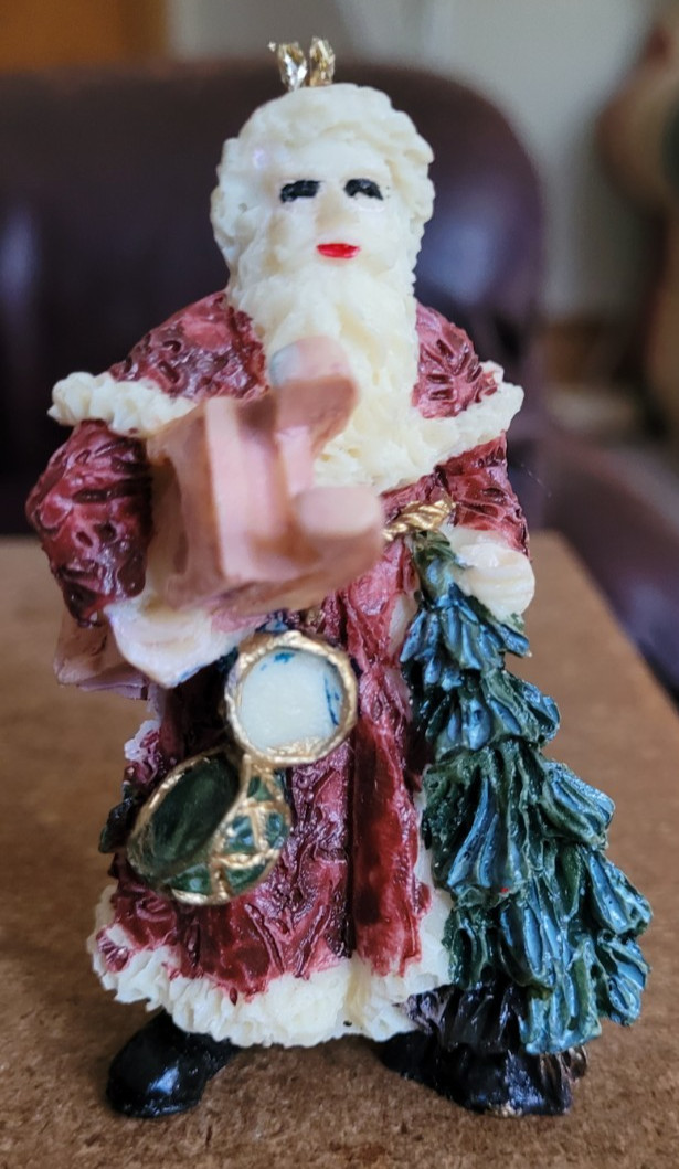 Santa Clause Small 3" Tall Sled Drum Christmas Decoration Tabletop Festive