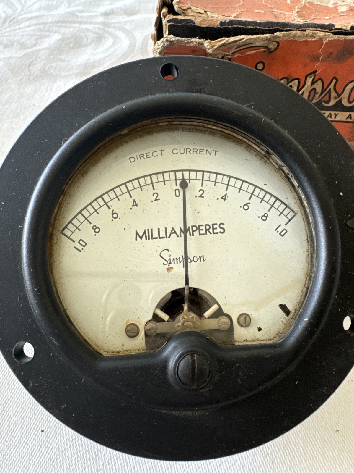 Simpson DC 0-20 Milliamperes Panel Meter With Mounting Hardware Original Box