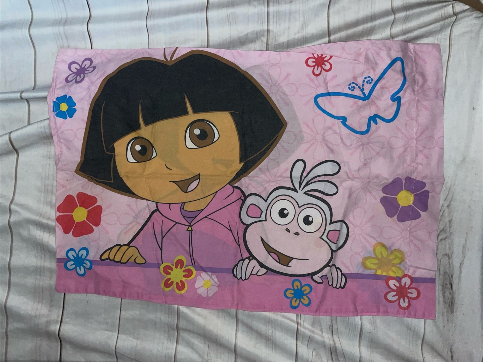 Nick Jr.  Dora The Explorer Double Sided Standard Pink Pillow Case