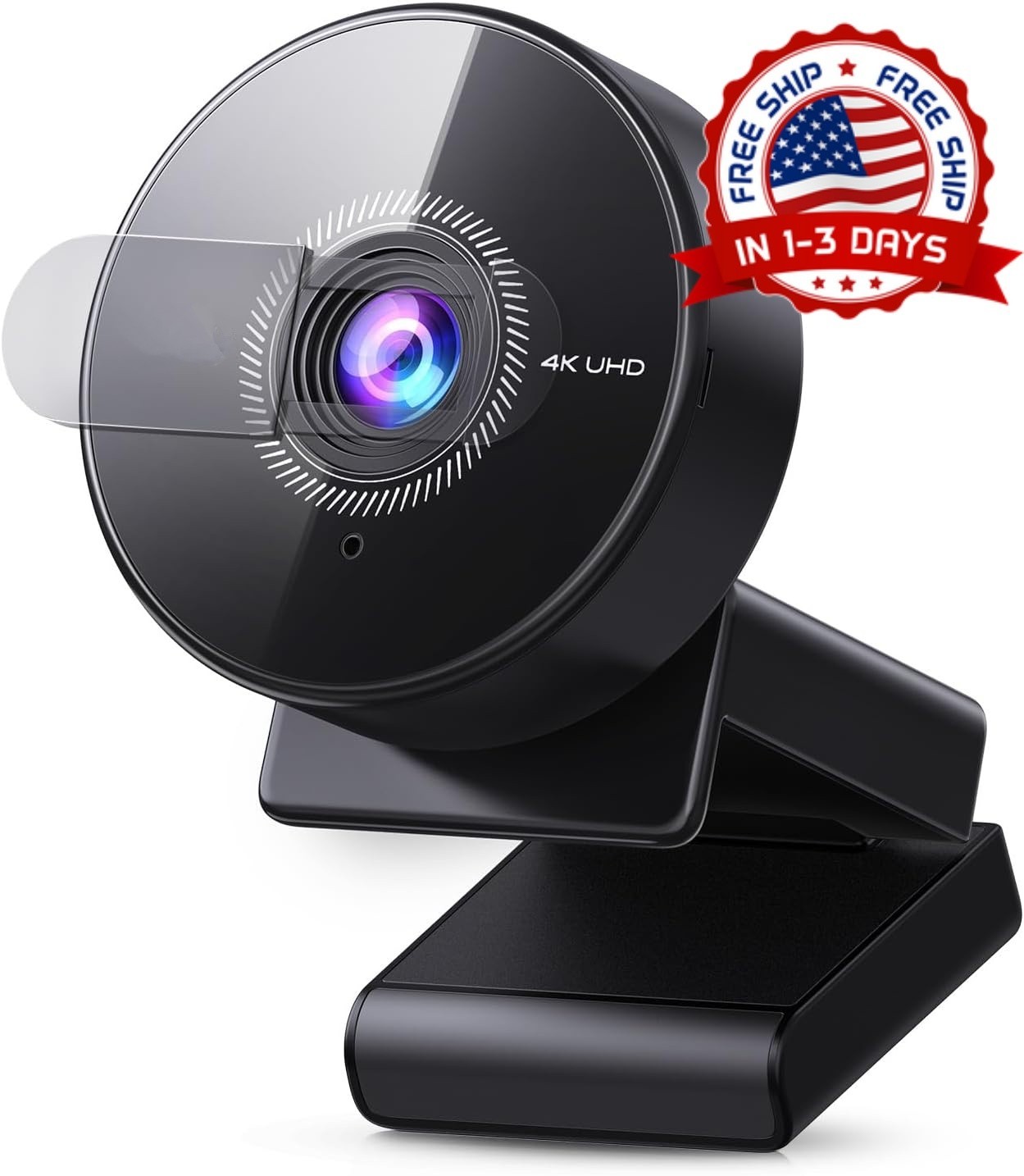 4K Webcam HD Web Cámara De Streaming Con Luz De Anillo Ajustable Micrófono