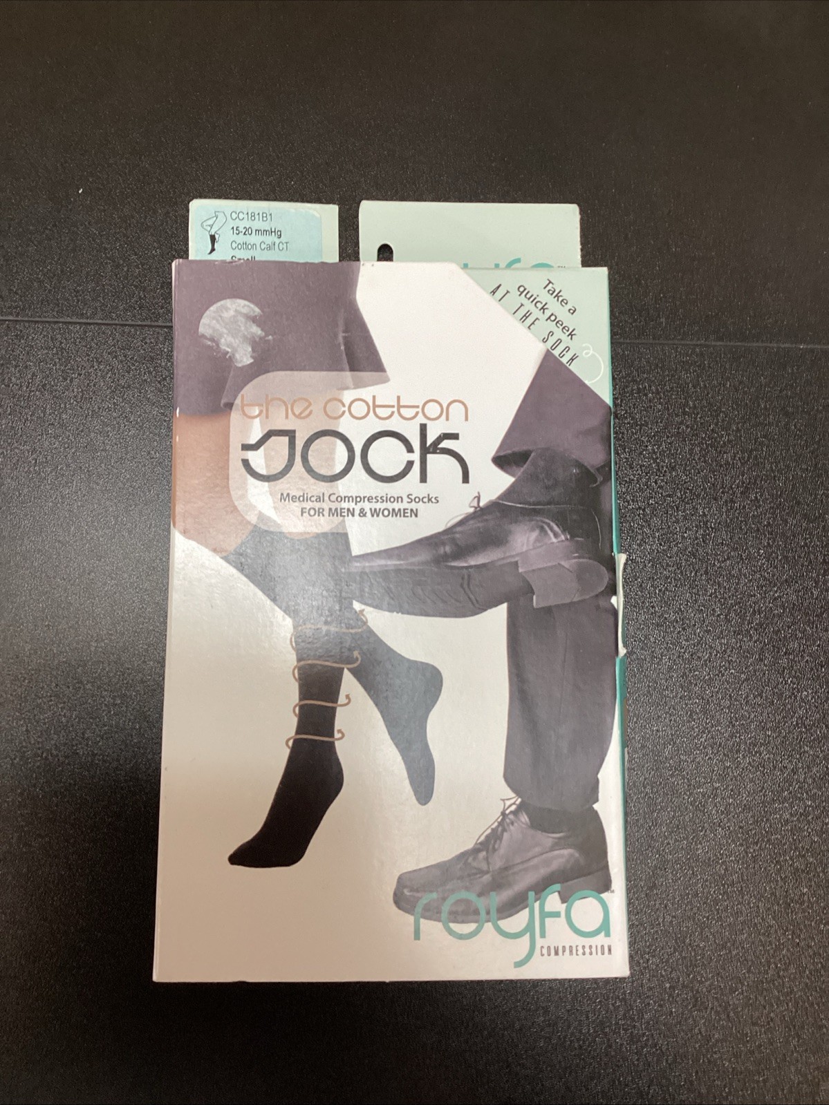 RAYFA the Cotton calf Sock Size Small Brown CC181B1