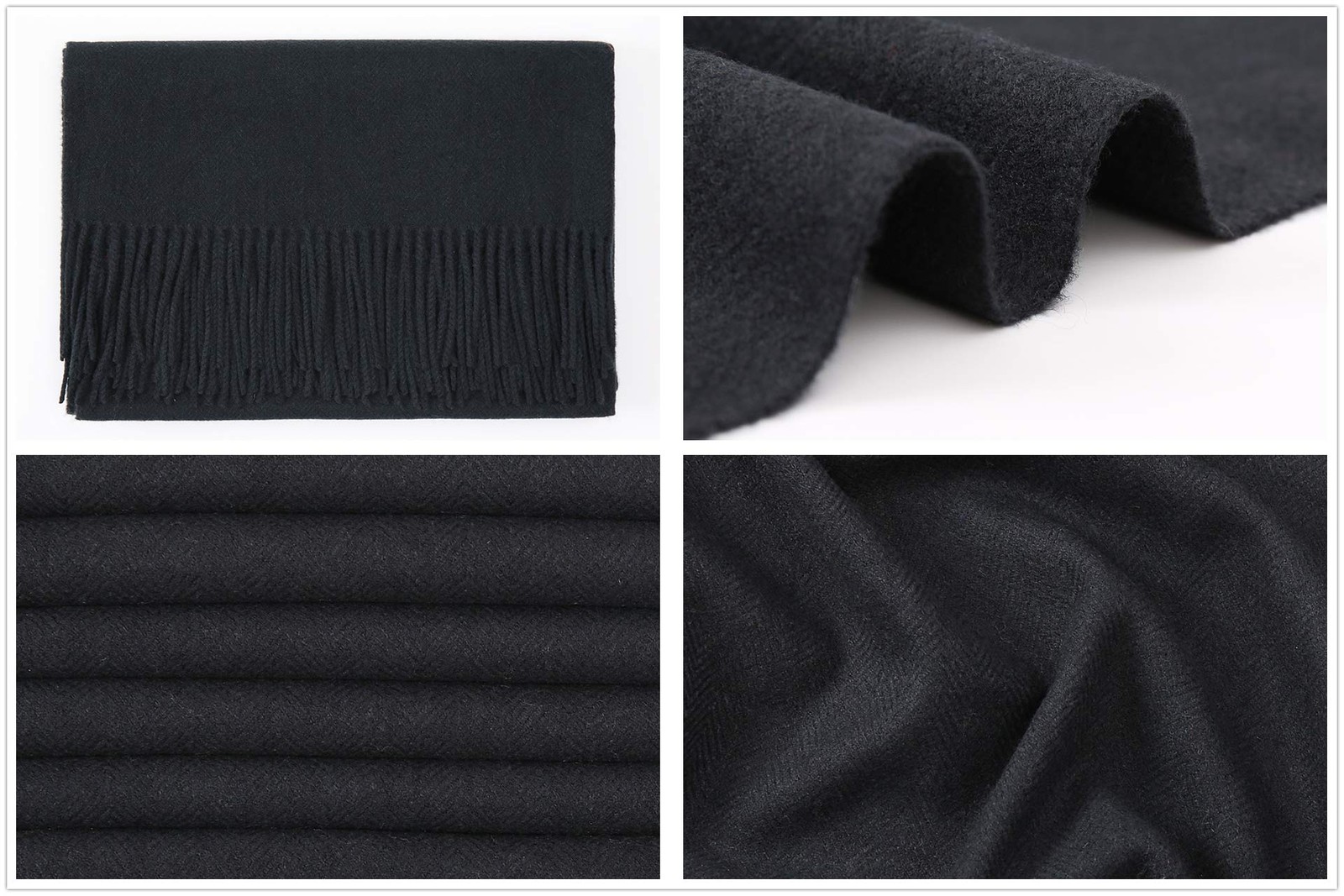 Pashmina Shawls and Wraps for Evening Dresses Black Scarfs for Women Fall Win...