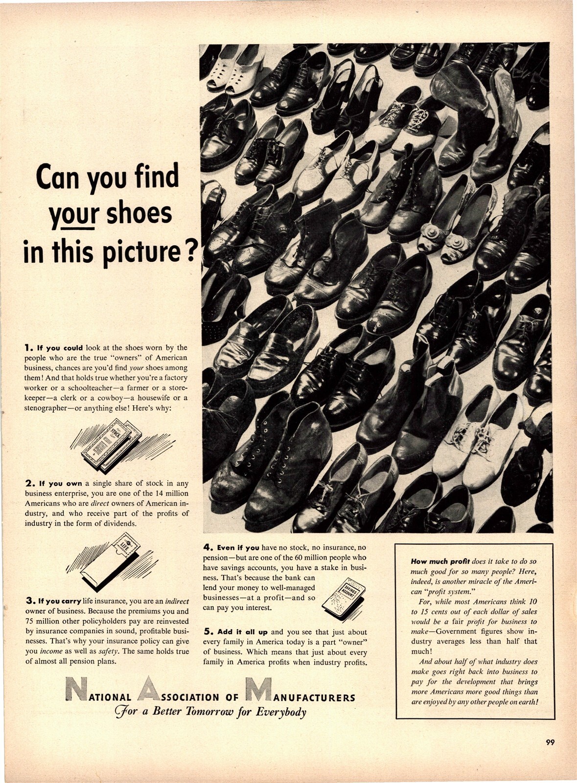 1948 National Association of Manufacturers Shoes Vintage Print Ad A43