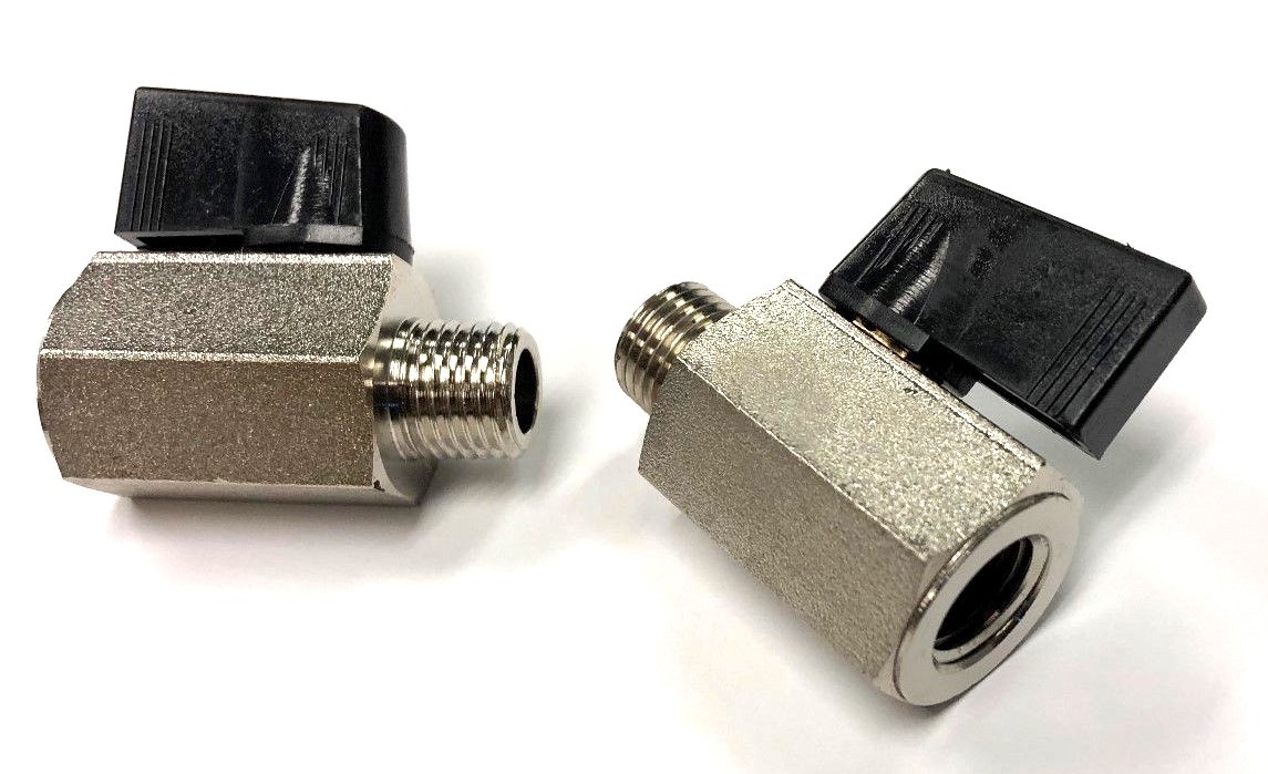 2 PACK - AIR COMPRESSOR MINI BALL VALVE DRAIN VALVE 1/4" MALE PIPE X 1/4" FNPT