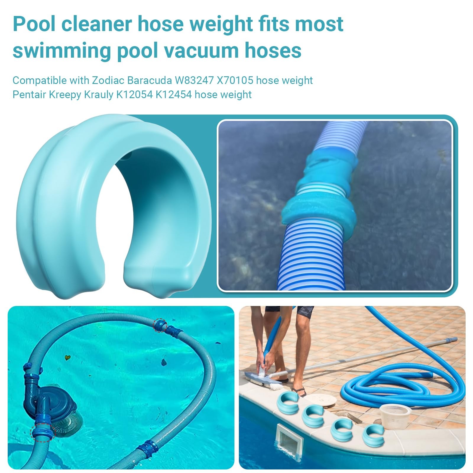 Pool Cleaner Hose Weight, 4 Pack