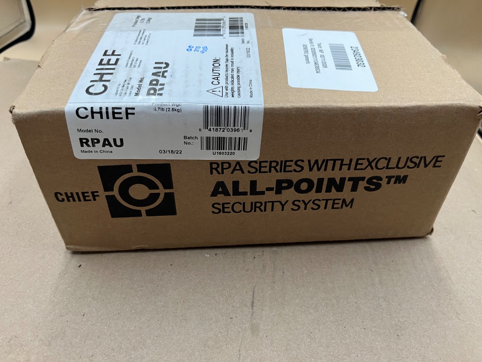 Chief RPAU Ceiling Mount Projectors Universal Fit Adjustable Black