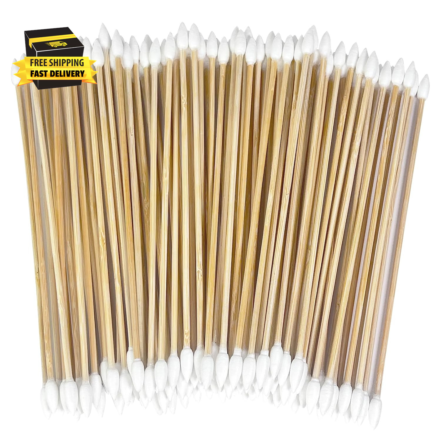 200 Pcs 6 Inch Gun Cleaning Cotton Swabs with Double Pointed Tips, Strong Bamboo