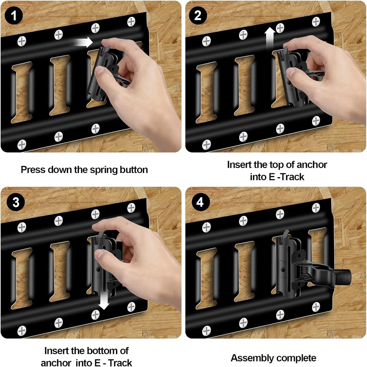 6 Pack E-Track Tool Holders |E Track Accessories for Enclosed Trailer Black