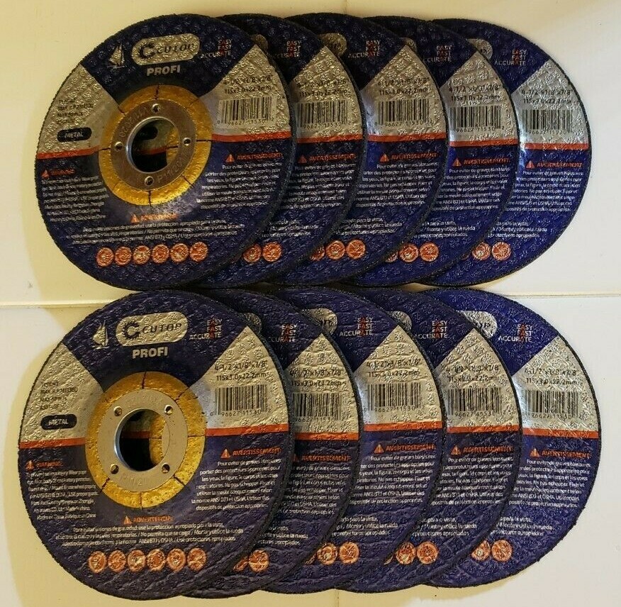 4-1/2" x 1/8" x 7/8 Metal Cutting & Grinding Disks - 10 Pack