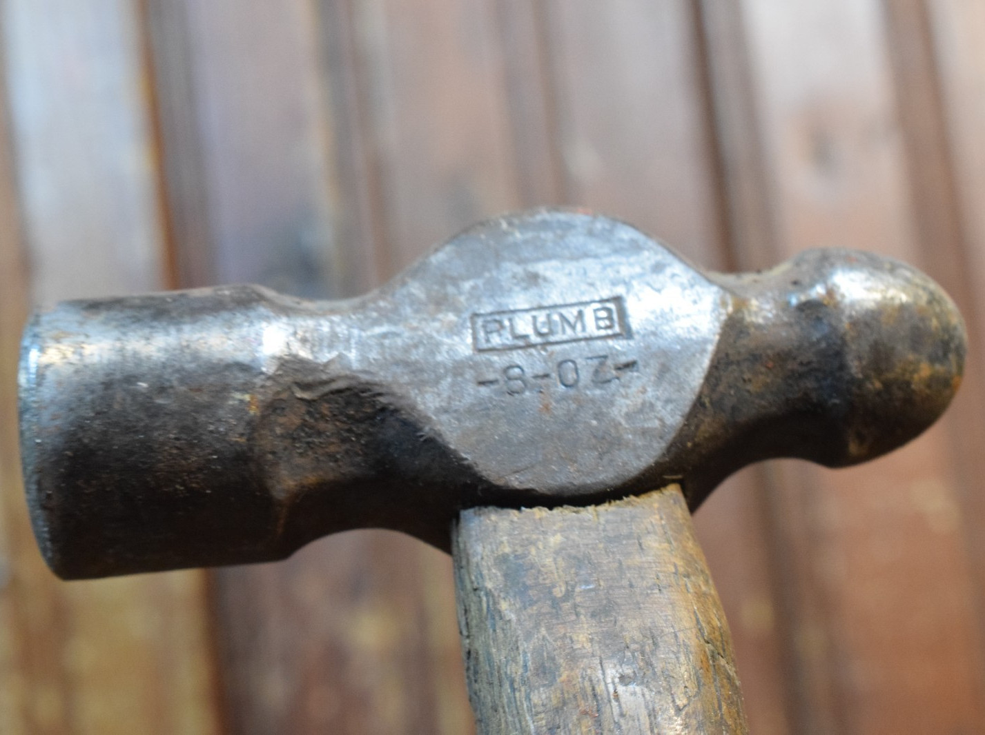 PLUMB 8oz BALL PIEN HAMMER 12" LONG 7*8" FACE MACHINIST ENGINEER METAL WORKING
