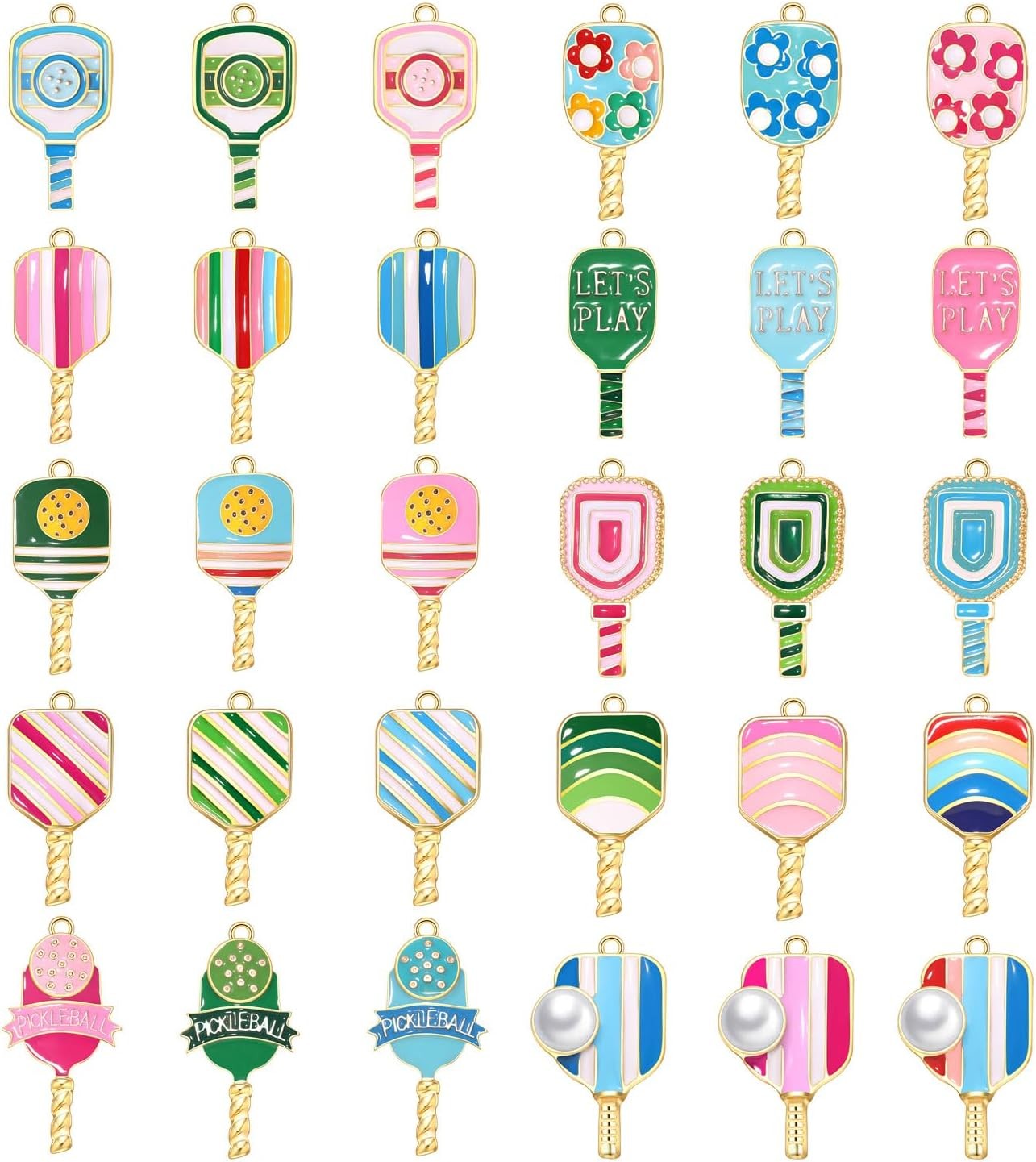 30PCS Pickleball Charms for Jewelry Making, Necklace Bracelet...
