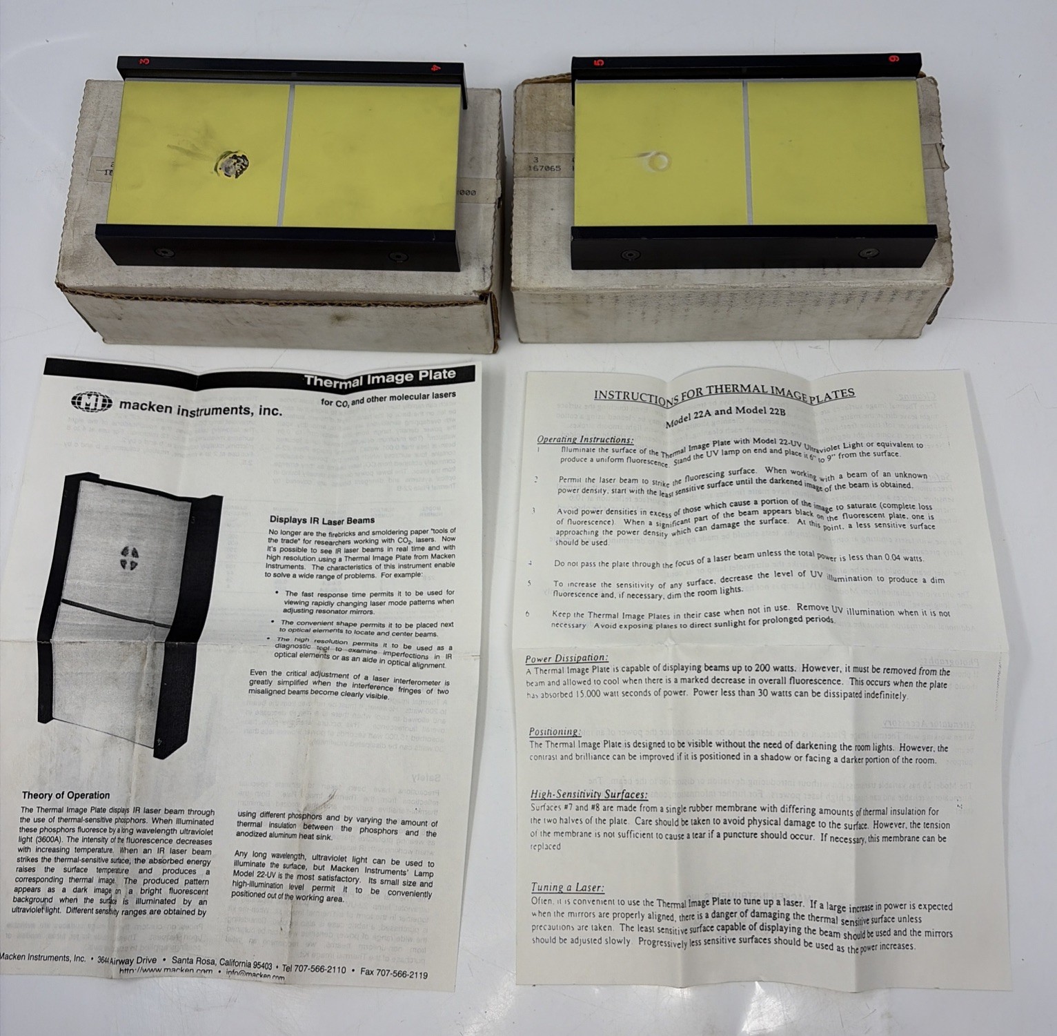 MACKEN INSTRUMENTS MODEL 22 Thermal Imaging Plate Set - 2 Plates