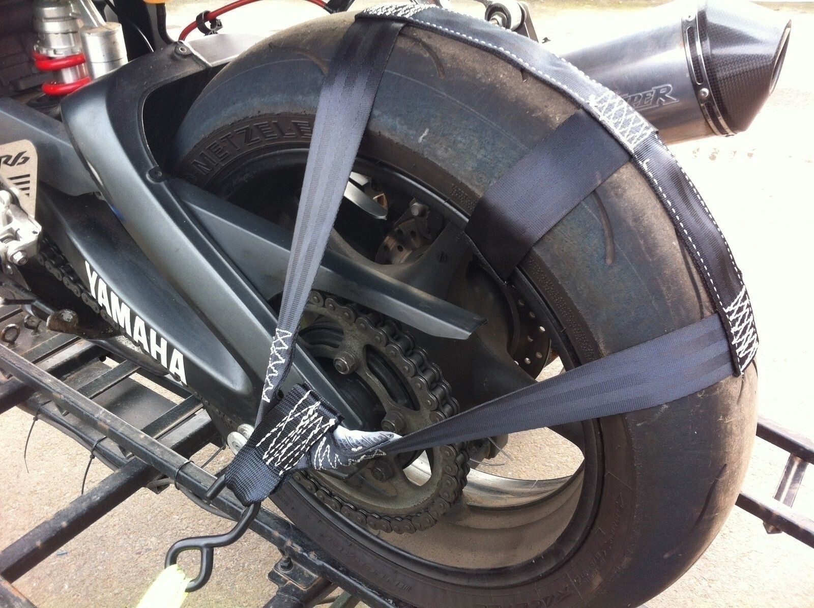 Motorcycle Transport Tie-Down Wheel Strap Light Strong Polyester webbing Strap
